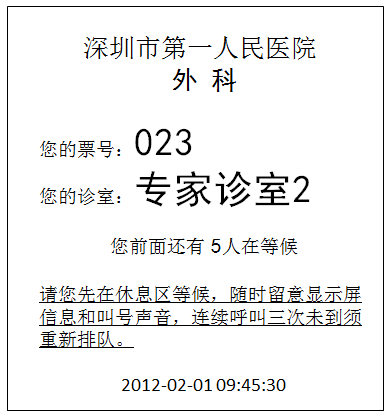 3133拉斯维加斯分诊排队叫号系统-号票样式